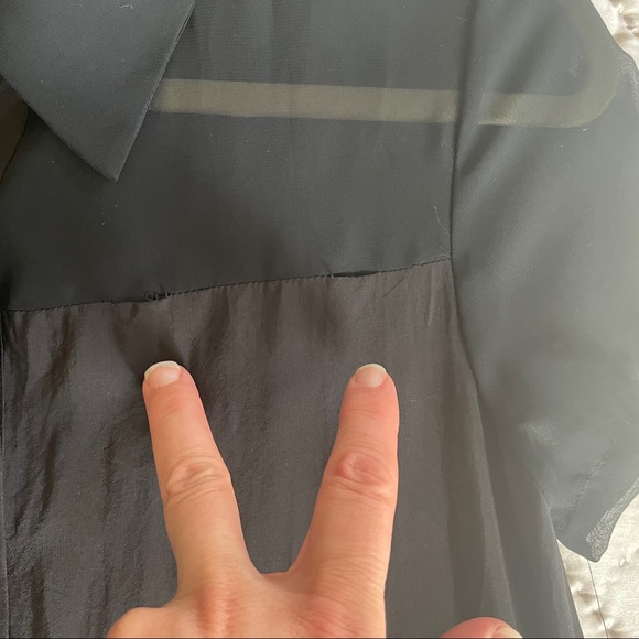 BCBGeneration {XS} Duster / Dress Black Sheer S/S - Picture 6 of 10